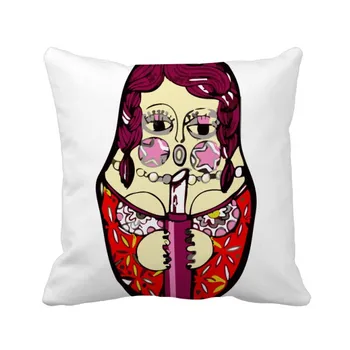 

Russia Russian Nesting Dolls Female Throw Pillow Square Cover