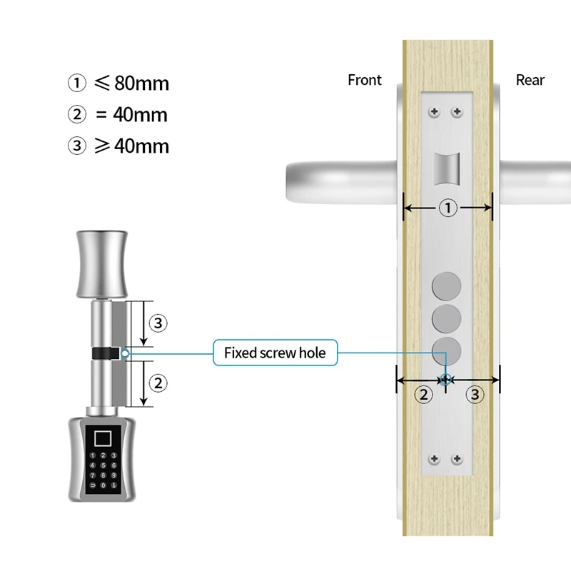 Bluetooth Fingerprint Cylinder Lock 3