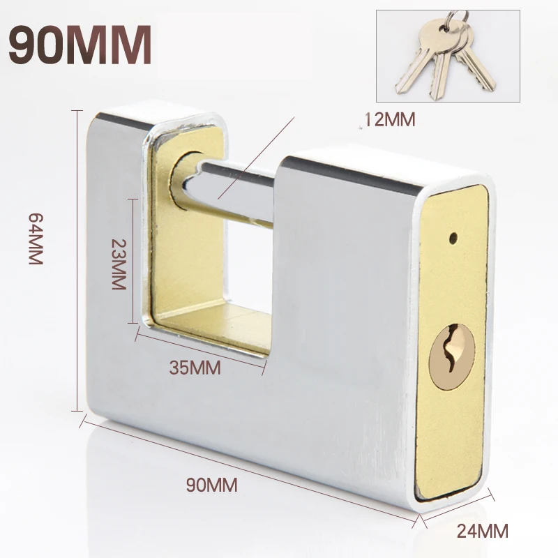 Silver-90mm 1 шт мраморная текстура прямоугольный горизонтальный замок открывающийся замок Противоугонный замок из нержавеющей стали замок охранный замок Безопасность замок - Цвет: Silver-90mm
