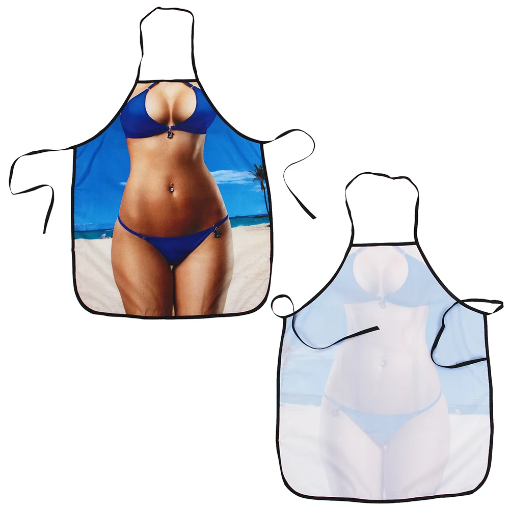 Kitchen Apron for Sexy Women Men Sexy Bikini Funny Anti-Oil Apron Cooking Apron Cookware Tools Party Supplies