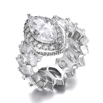 

D&Z Iced Out Cubic Zirconia Ring Copper Inlay Zircon Ring High-quality Gift Fashion Jewelry For Women And Man Fashion Jewelry