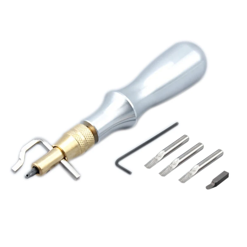 

HHO-5 In 1 Leather Craft Edge Press Kit Adjustable Stitching And Groover Crease Leather Stitching Tool Sewing Tools Accessories