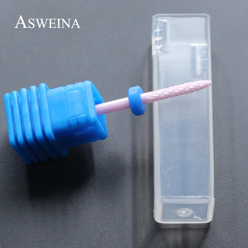 ASWEINA Высокое качество 1 шт. розовый цвет керамические сверла для ногтей и биты для удаления острых насадок гель для ногтей вращающиеся инструменты пилки для ногтей