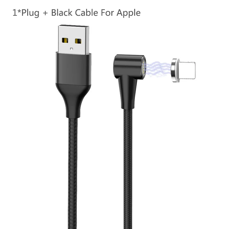 Black For Apple 1 м Магнитный кабель Micro usb type C для быстрой зарядки Microusb type-C Магнитный зарядный провод usb c для iphone X Xs usb кабель chargeur - Цвет: Black For Apple