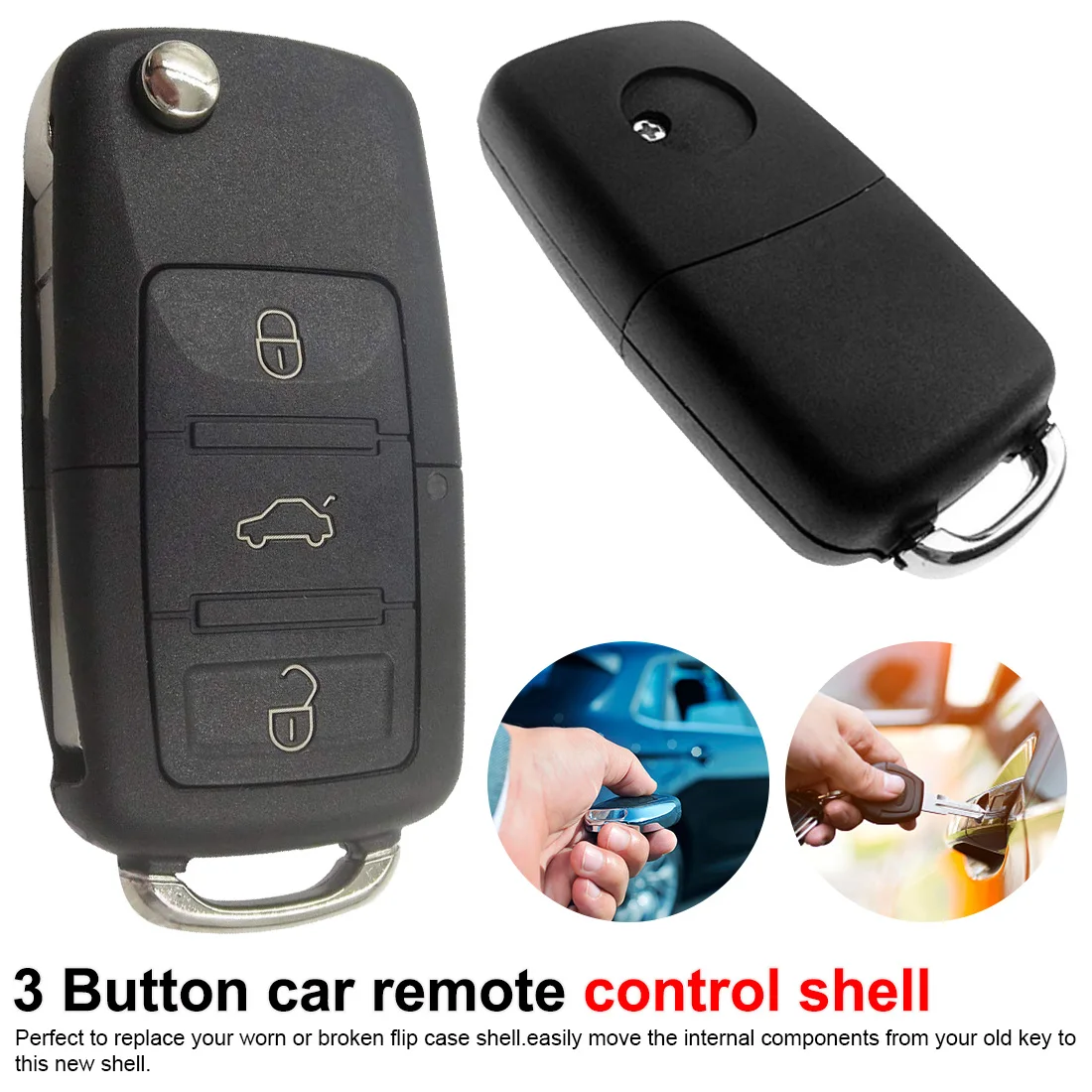 Цвет 3 кнопки флип складной дистанционный ключ оболочки для Volkswagen VW Jetta Golf Passat Beetle Polo Bora Автомобильный ключ оболочки