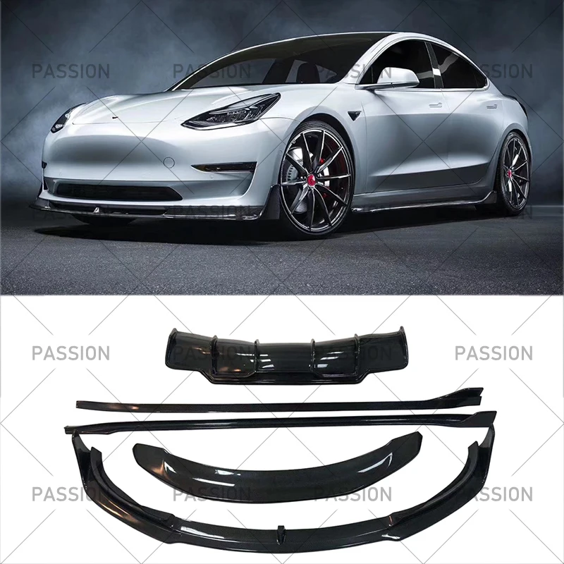 Для 2017 2018 2019 Tesla Model 3 передний бампер подбородок губа + задние диффузоры СПОЙЛЕР