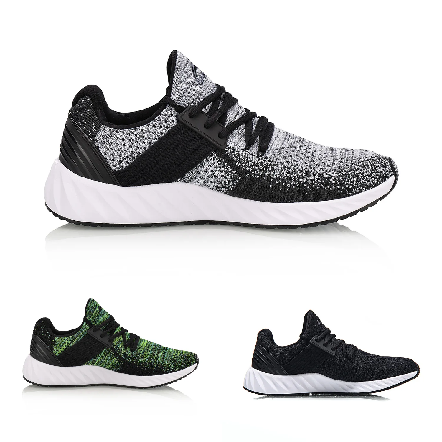 Мужские вязаные гелевые туфли Li Ning для повседневного ношения моно пряжа дышащая