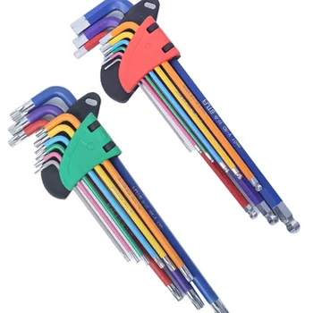 

Allen Key Set Hex Wrench Screwdriver Set Hexagon Spanner Universal 9Pcs Ball End Torx Star Keys Tool L Type Hand Tools Kit