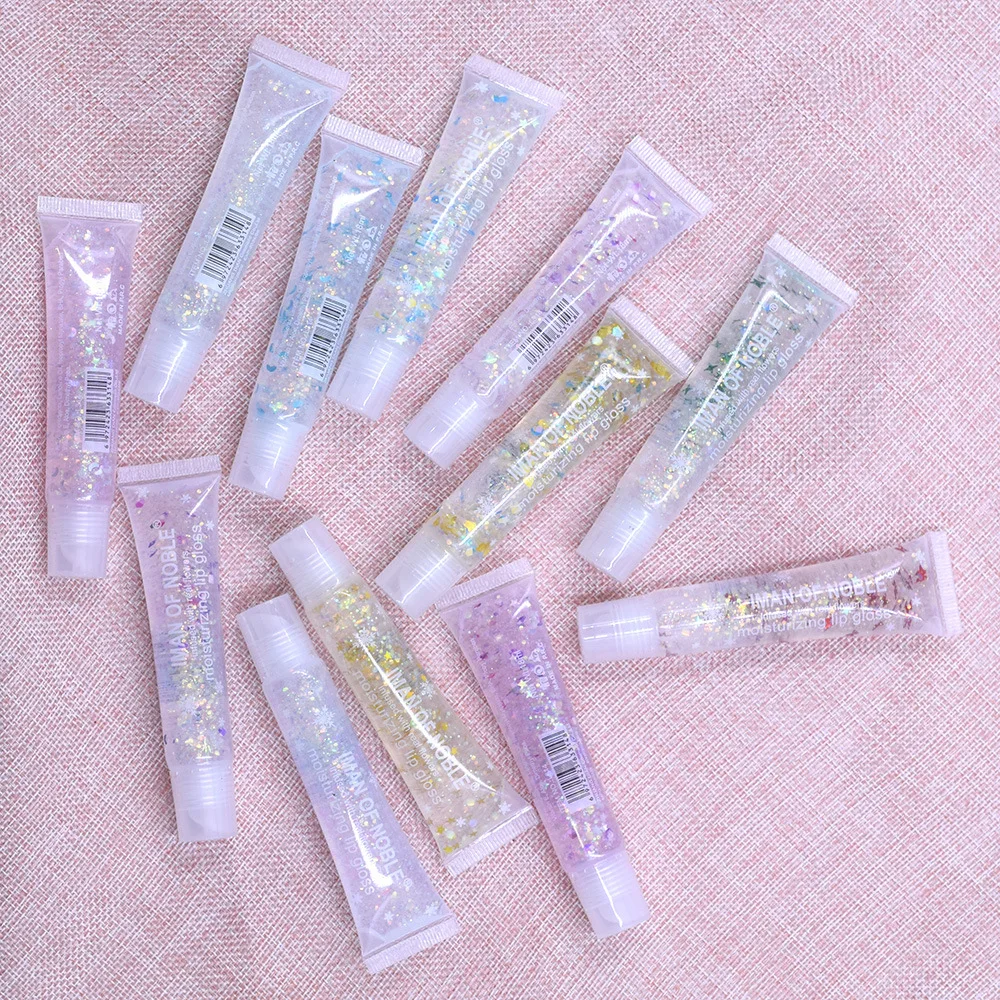 

L314 Fruity Sequin Transparent Tube Colorless Moisturizing Lip Oil Lip Gloss Newï¼ˆRandom Colorï¼‰