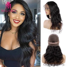 MALAIKA волосы парики объемная волна полный шнурок человеческие волосы парики с детскими волосами предварительно сорванные бразильские полные парики шнурка для черных женщин