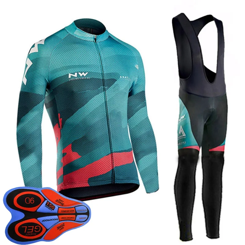 Ropa Ciclismo Men cycling long sleeve jersey bib pants set autumn breathable road bicycle clothing bike sports uniform Y112201