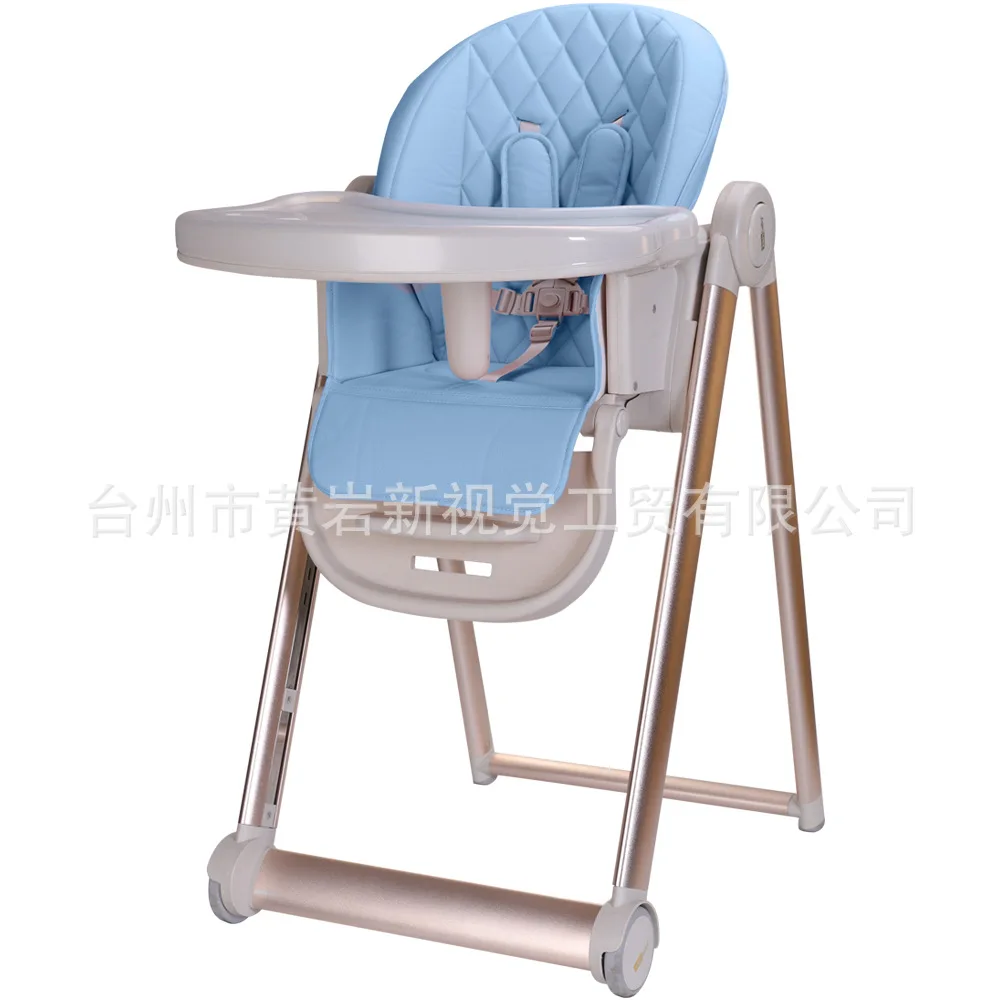 Многофункциональный алюминиевый сплав может Регулируемый Детский обеденный стул портативный детский стол стул обучающий стул Детское сиденье - Цвет: blue