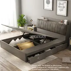 1,8 м нордическая современная простая деревянная кровать, мебель для спальни с 3 ящиками для хранения + губка с высокой плотностью матрас +