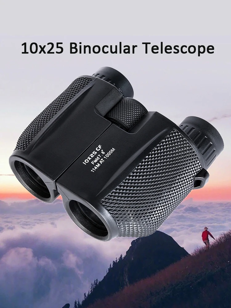 

10x25 Binocular Telescope HD High Quality Waterproof Full Optical Materials Binoculares For Kid Outdoor Event Hiking Hunting