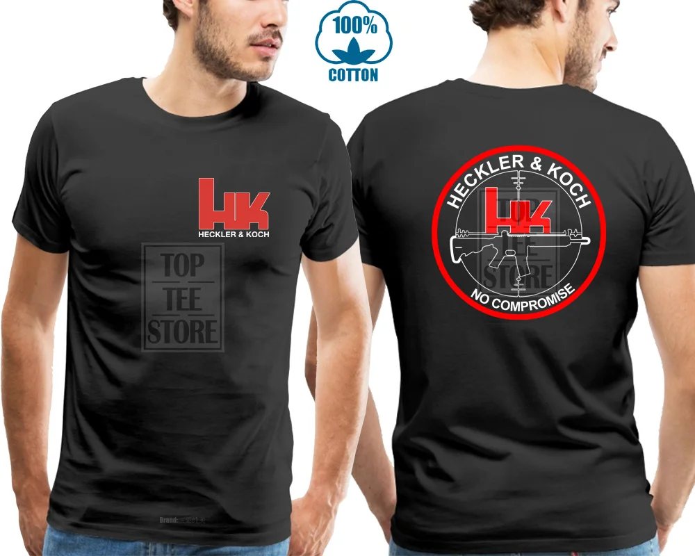 Hk Heckler Koch Logo No Compromise Mens Clothing T Shirt Usa S 3Xl 010657 |