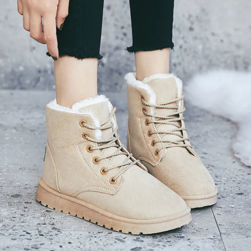 Женская обувь Зимние ботинки Женские Зимняя теплая хлопковая ботильоны Теплая