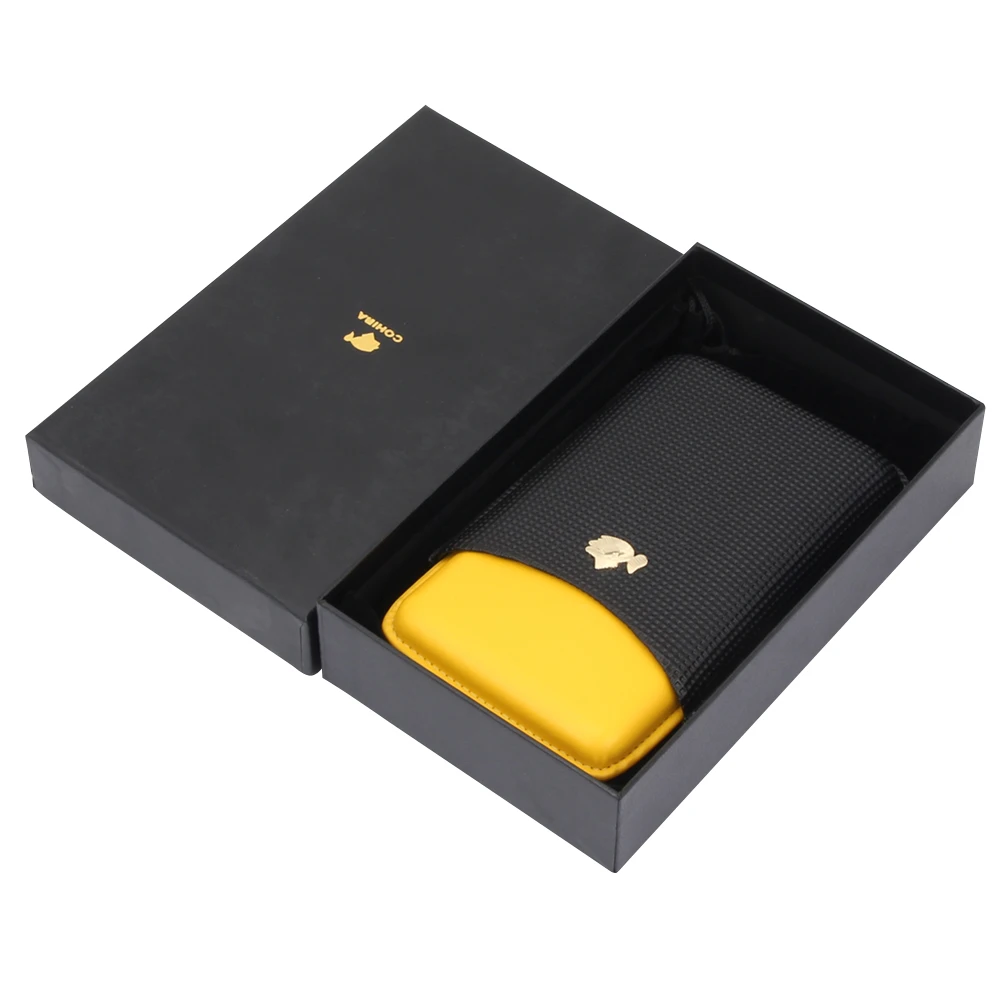 Чехол для путешествий COHIBA, портативный кожаный мини-портсигар, коробка для хьюмидора, для 4 сигар, держатель, трубка, чехол для сигары, гаджеты