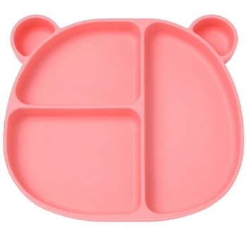 

One-Piece Bear Plate Without BPA Can Be Heated, Pink