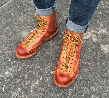 

High Quality Fashion Men Pu Leather Lace-up Boots Male Casual Classic Trendy Vinage Stylish Martin Boots Zapatos De Hombre 4M382