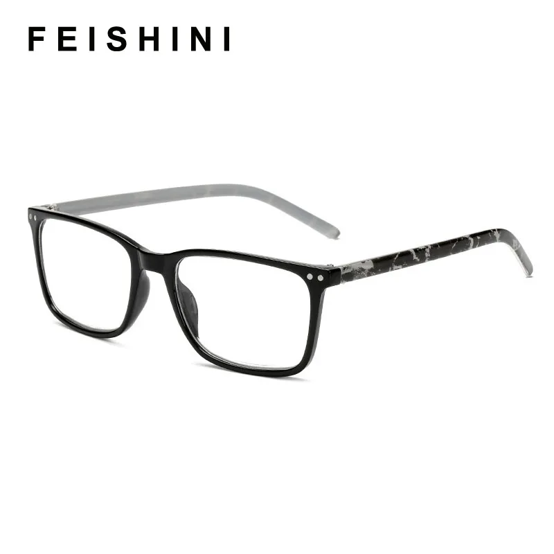 Feishini, новая мода, европейская версия, упругая краска, очки для чтения, для мужчин, диоптрий, дальнозоркость, очки для женщин, квадратные