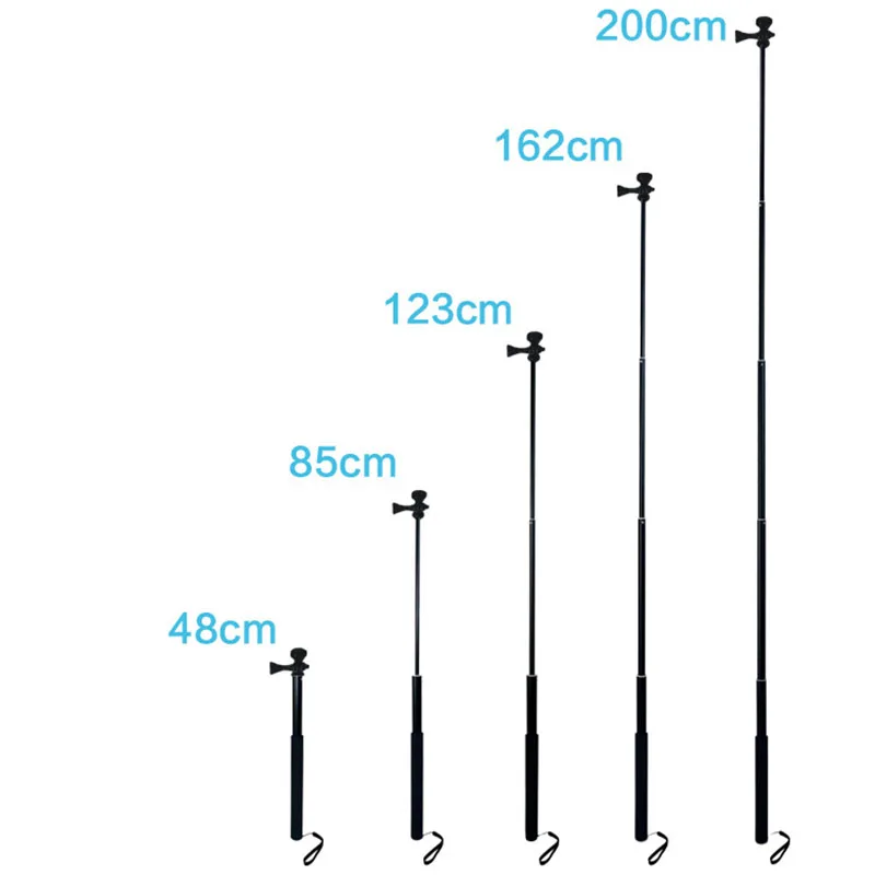 2 м селфи-палка-монопод с держателем для GoPro Hero 8/7/6/5/4 SJCAM EKEN Yi 4K DJI Osmo экшн-камеры W/штатив телефон клип аксессуары
