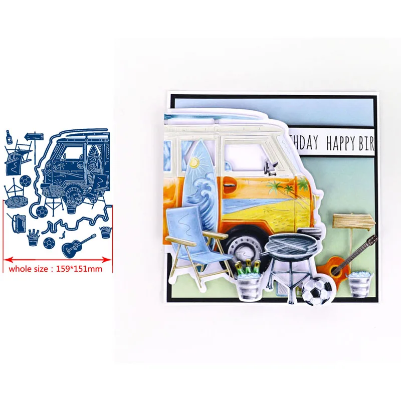 

Stylish Picnic Equipment Dining Car Oven Chair Metal Cutting Dies Scrapbooking Paper DIY Card Crafts Embossing Die Cuts New 2019