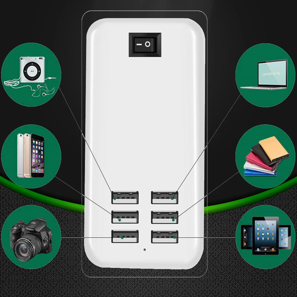 5V/3A 6 портовое быстрое зарядное устройство USB настенное быстрой зарядки адаптер