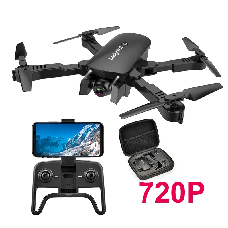 R8 Радиоуправляемый Дрон с HD камерой 4K WiFi FPV RC вертолет с безголовым режимом высокой фиксации Дрон Профессиональный Квадрокоптер игрушки для детей - Цвет: Black 720P with Case
