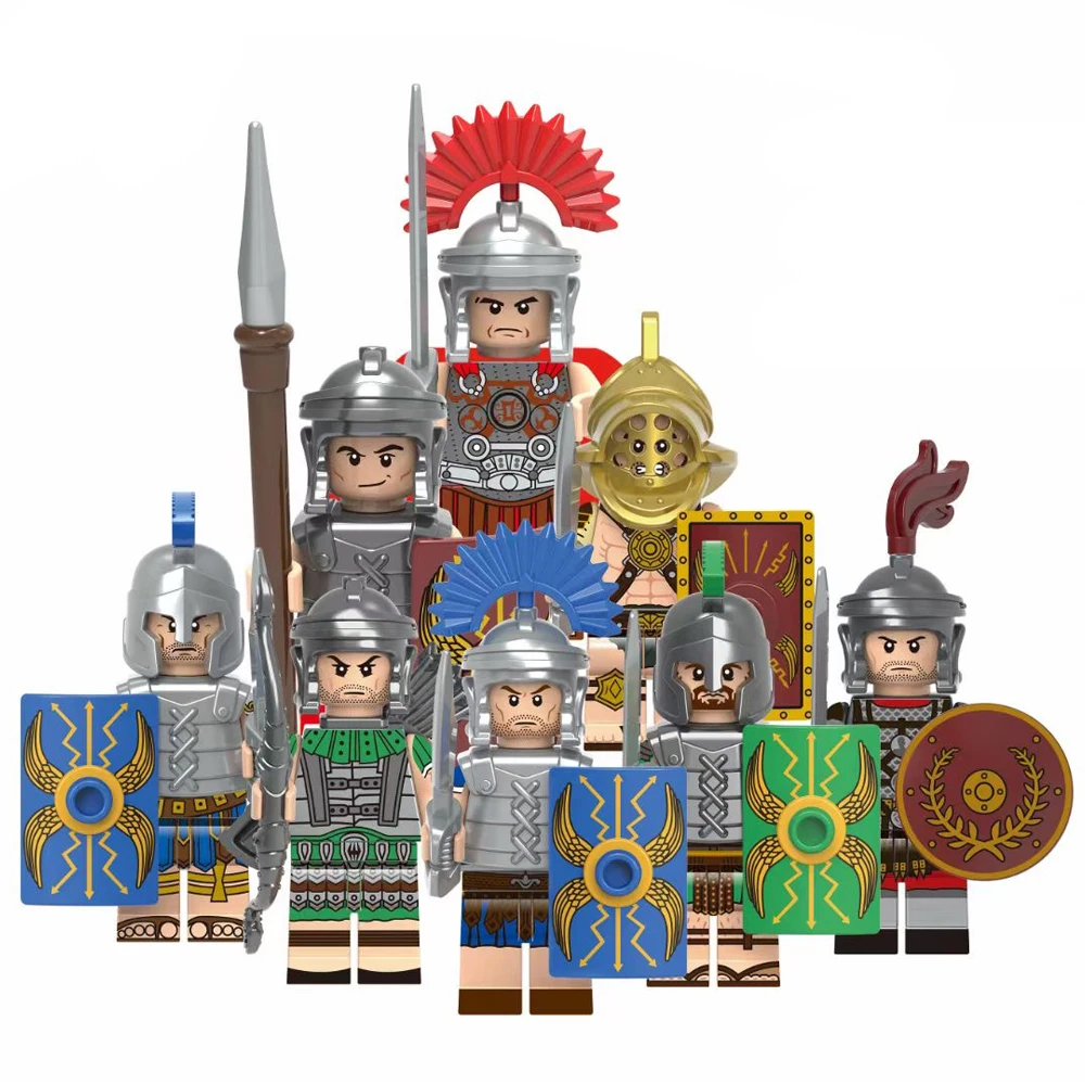 MOC Middle Ages Roman Greece Warrior Castle Knights Action Figure