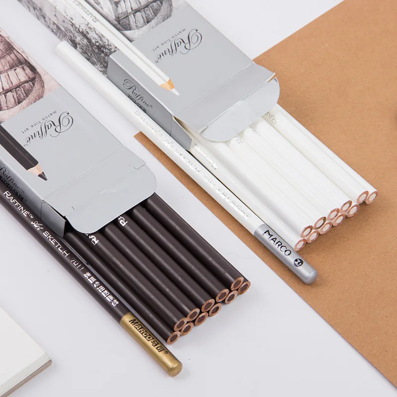Марко карандаш для эскизов коричневый художественный пастельный карандаш белые Угольные карандаши кисть для рисования ручная роспись Мел пастельного цвета картина в стиле комикса