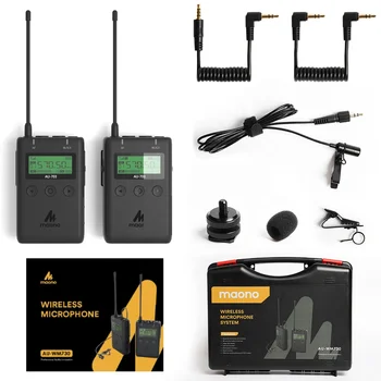 

MAONO AU-WM730 Wireless Microphone With 48 Channel For Interview Stage Performance lapel Wireless Microfone
