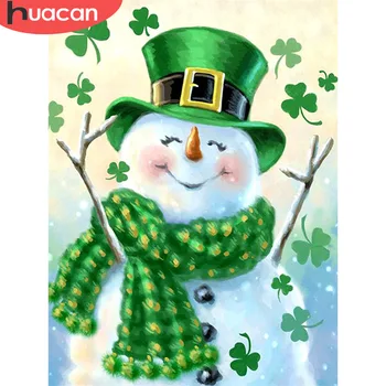 

HUACAN 5d Diy Diamond Embroidery Snowman Diamond Painting Winter Cross Stitch Diamond Mosaic Full Square Drill Home Decoration