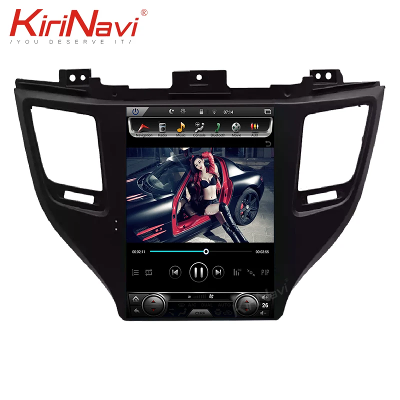 KiriNavi вертикальный экран Tesla style 10,4 ''Android 8,1 автомобильный Радио gps навигатор для hyundai Tucson IX35 DVD Автомобильный плеер