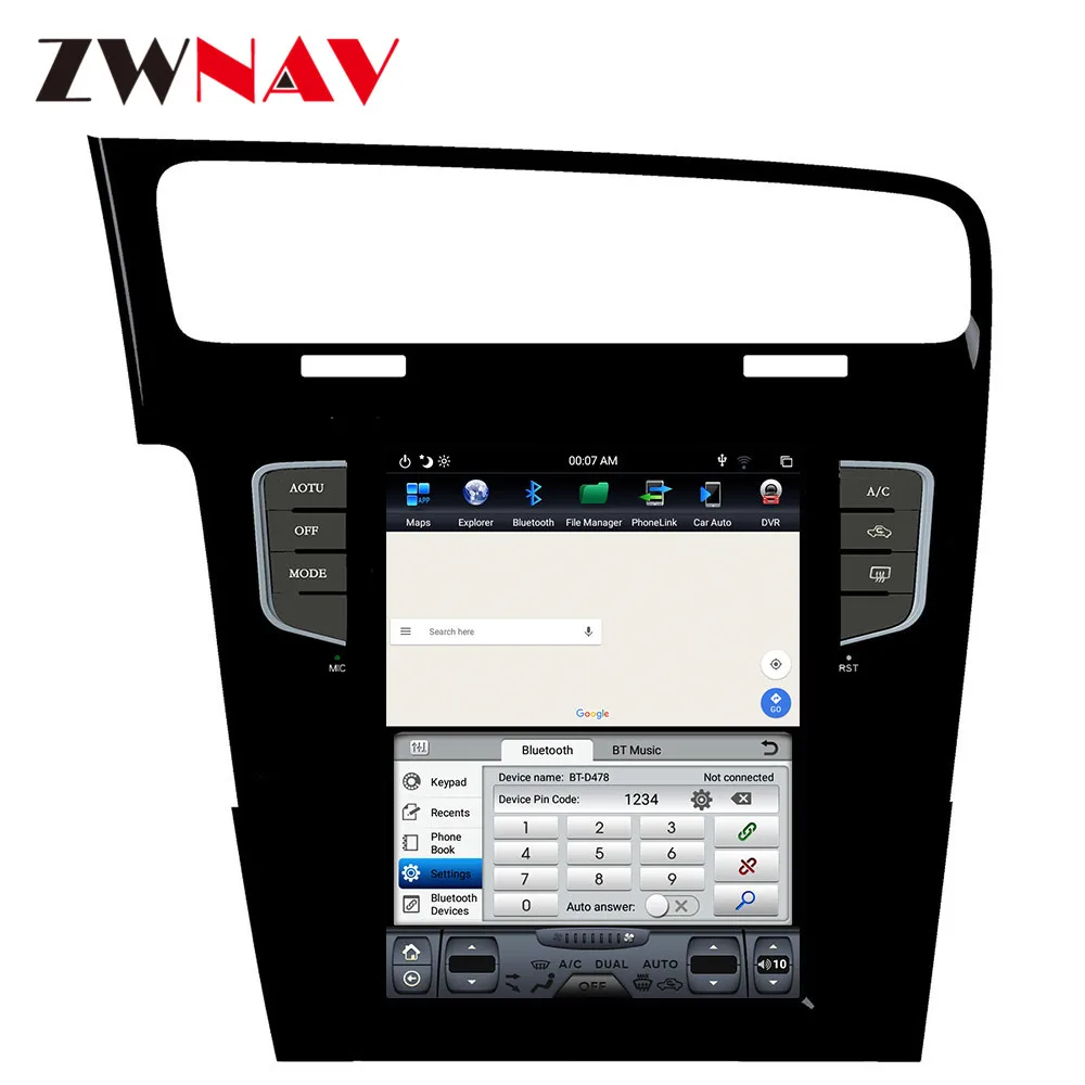 Вертикальный экран ZWNAV Tesla Android 9 0 PX6 4 Гб + 64 Встроенный DSP Carplay для Volkswagen Golf 7 2010 2018 GPS