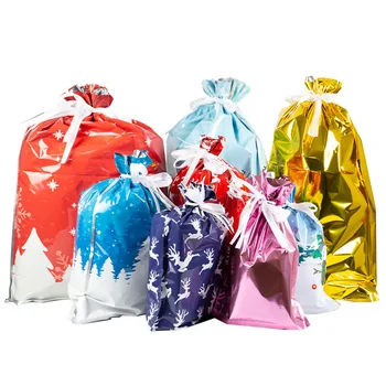 

15/10pcs One-Tug Bags Christmas Drawstring Gift Bag Set Large Capacity Drawstring Christmas Gift Bags TN88
