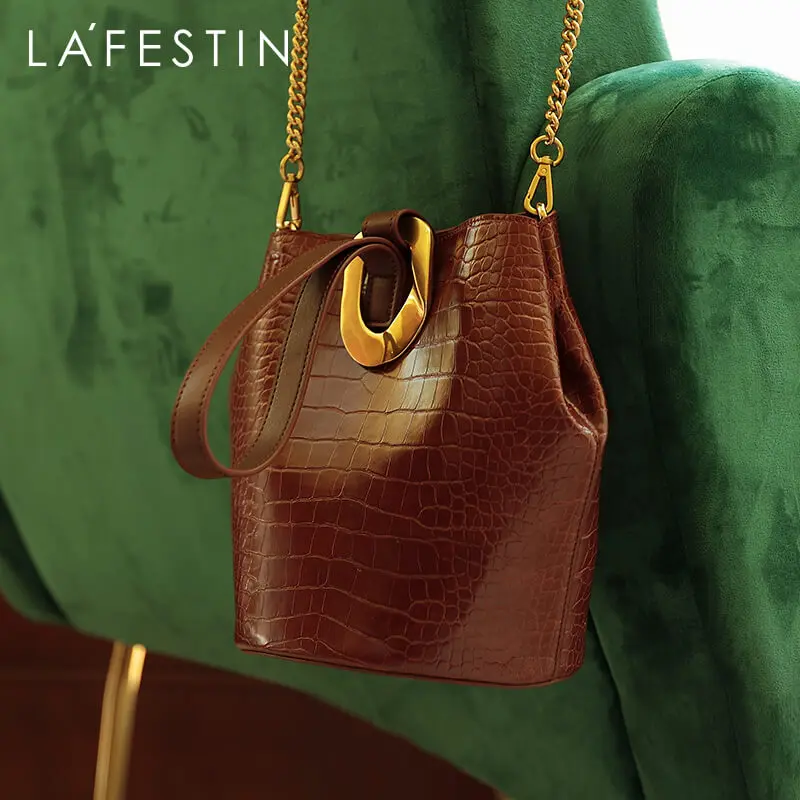 LAFESTIN Новая Большая вместительная женская сумка, Роскошная сумочка на цепочке, сумка через плечо, сумка-мешок, тренд