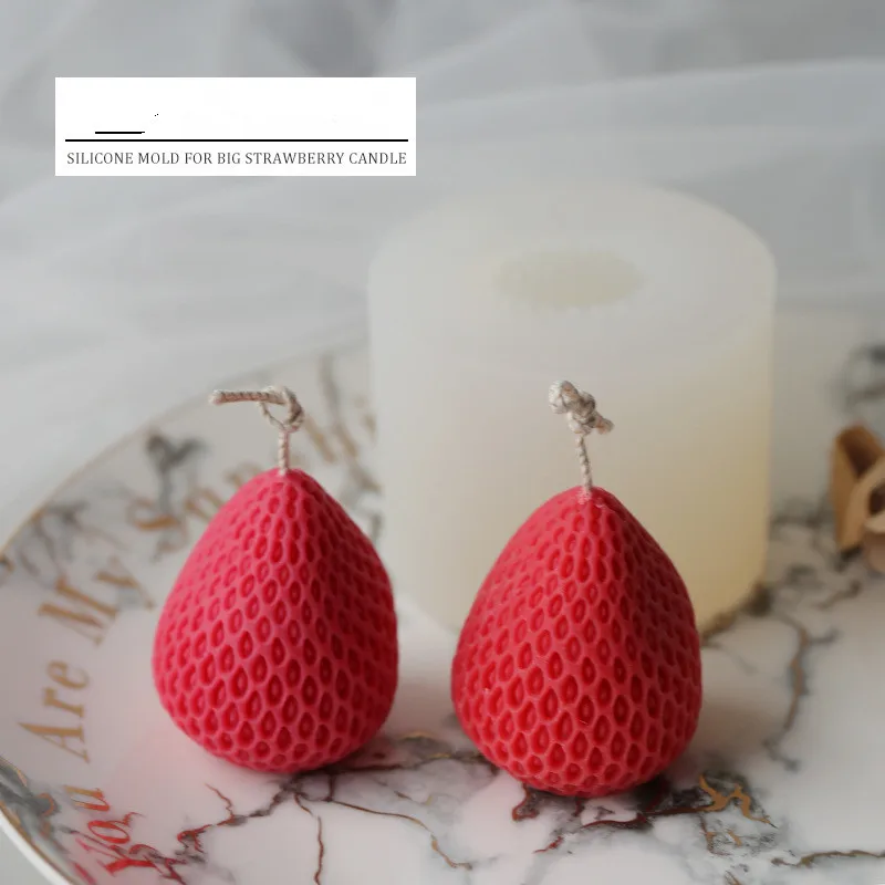 Big strawberry candle mold simulation fruit food cake mold aromatherapy candle DIY material
