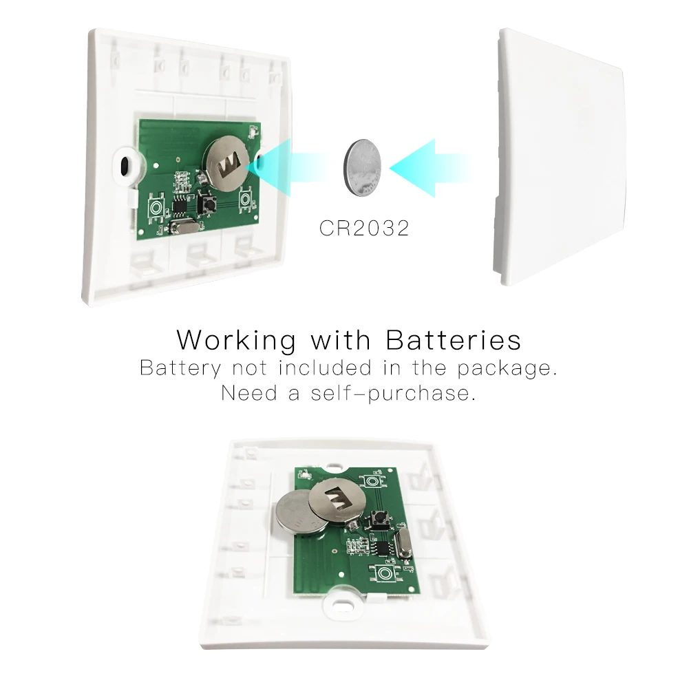  RF433Mhz+Wifi Wireless Remote Control Smart SwitchWall Panel Transmitter Smart Life/Tuya APP Works  - 4000003238267