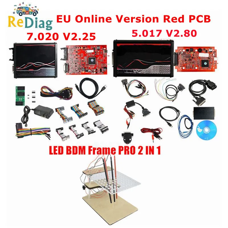 Kess V2 5.017 V2.80 Eu Red Ecm Titanium Ktag V2.25 V7.020 4 Led Online Master Version Bdm Frame Ecu Obd2 Programmatore Auto/Camion