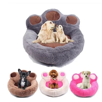 

Plush Mats Soft Bear Paw Shaped Cats House Cute Winter Warm Fleece Dog Bed Round Small Medium Large Dog Beds Extra Large Pet