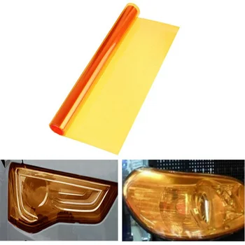 

30cm x 120cm / 12 in x 48 in Orange Car Light Film Vinyl Headlight Taillight Tint Sticker Fog Wrap Decal Roll Car stying Decor