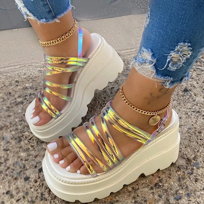 

NouC Pre-Selling Platform Open Toe Buckle Strappy Platform Sandals Female Zapatillas Mujer Femme