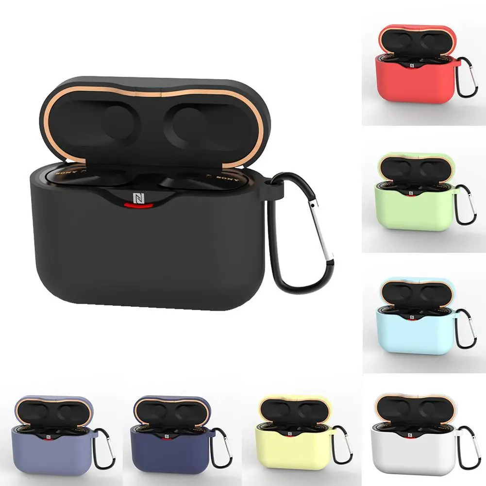 Clamshell Opening Anti-shock Flexible Silicone Comprehensive Protective Case Full Cover for Sony WF-1000XM3 Earphone