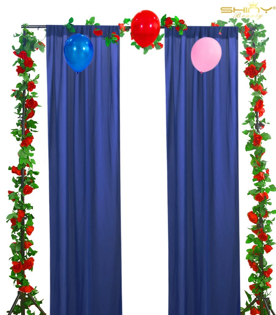 59x72 Inch Sheer Backdrop Curtains 2 Panels Chiffon Drapes Backdrop Blue Tulle Backdrop Curtains For Parties-M1007