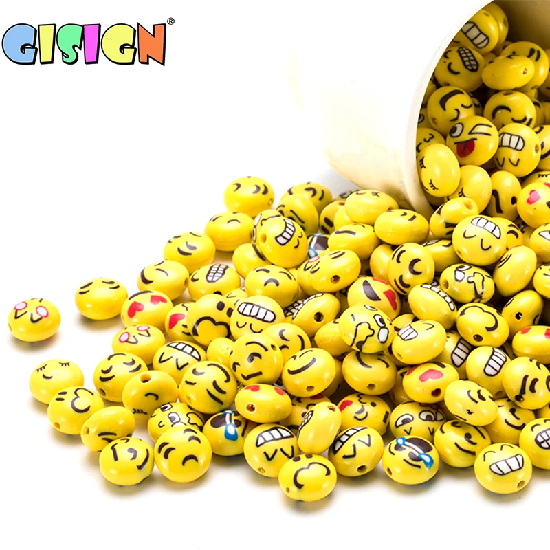 

10PCS Emoji Ceramic Beads Addition For Slime Supplies Accessories DIY Decoration Charms For Slime Filler DIY Putty Kids Toys Kit