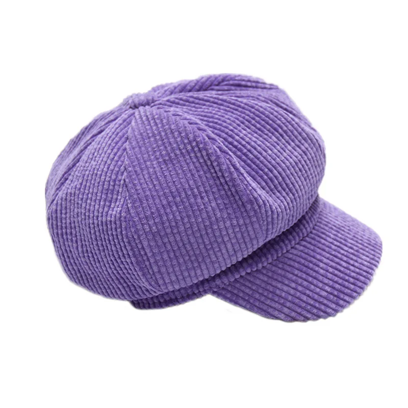 Корейская версия однотонной вельветовой восьмиугольной Шапки женская осенняя и зимняя дикая шапка для художника в европейском и американском стиле