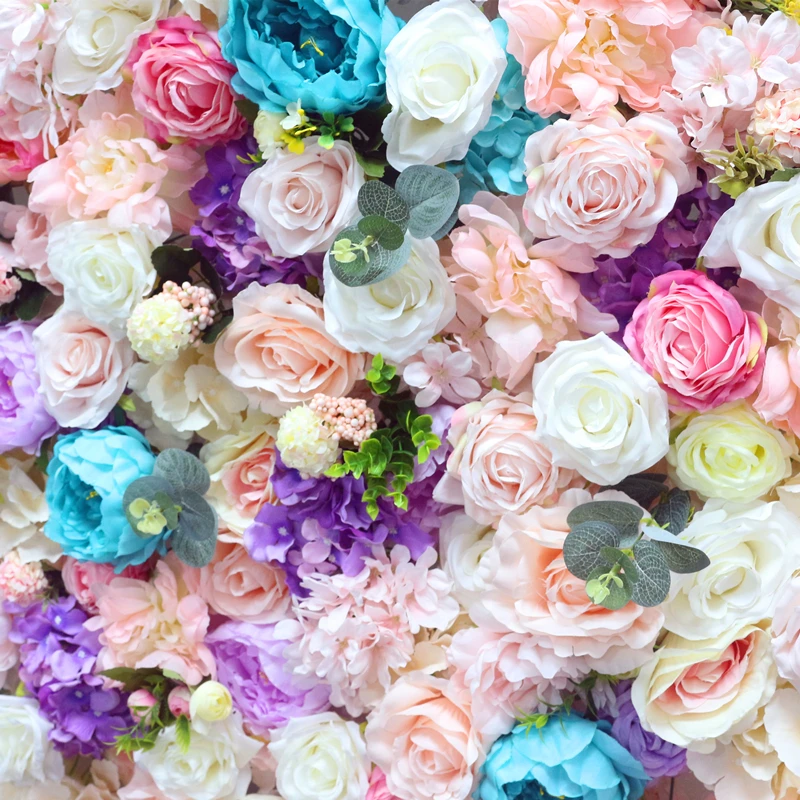 JAROWN 2M by 2M Gradient Colorful Artificial Fake Flower Wall Wedding Background Decoration Large Event Ornament Home Decor Flores (8)