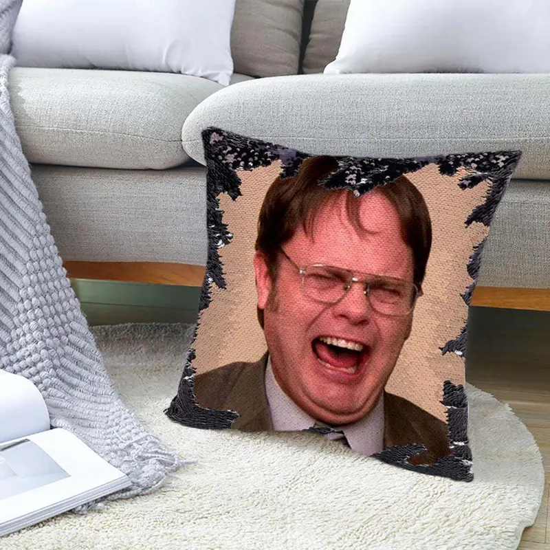 Хлопковый льняной наволочка-офисная ТВ-шоу Подушка-"idiot" Dwight Schrute Цитата Декор подарок для помолвки на день рождения