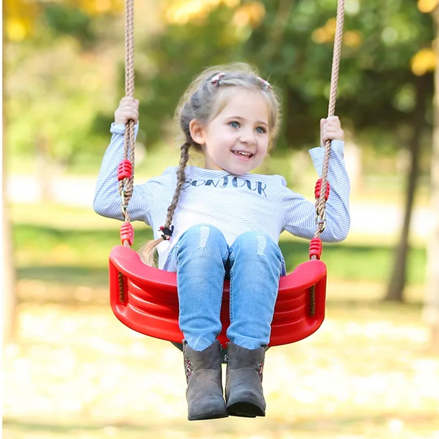Platic Garden Swing Seats Kids Swing Toys for Children Outdoor Indoor Swings Height Adjustable Rope Hanging Climbing Seat Chair 5