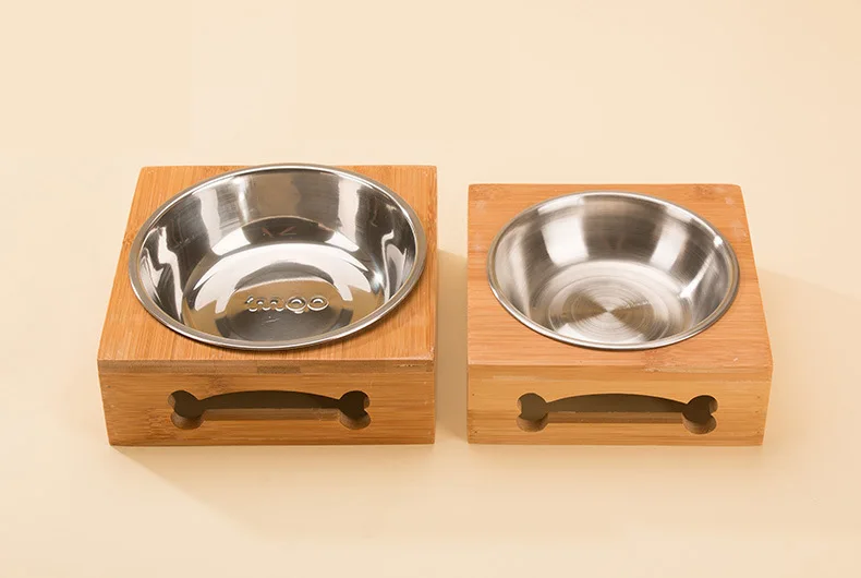 Миска для домашних собак бамбуковая миска из нержавеющей стали миска для собак Тедди золотистый ретривер миска для риса миска для еды миска для риса миска для кошек одинарная